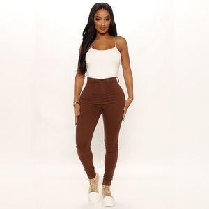 Fashion Nova Brown high waisted Denim Jeans